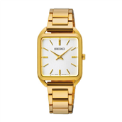 Seiko Classic dameur stål gulddoublé kvadratisk 26mm 5bar