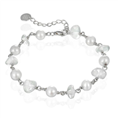 *WiOGA Mary armbånd sølv med bjergkrystal og fvp. (15,5-18cm)