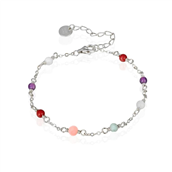 WiOGA Marie armbånd sølv med halvædelsten (15,5-18cm) 