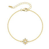 WiOGA Gloria armbånd forgyldt sølv m. fvp+cz (15,5-19 cm)