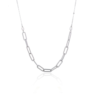 *WiOGA Luci halskæde sølv med ferskvandsperler (45+5cm)