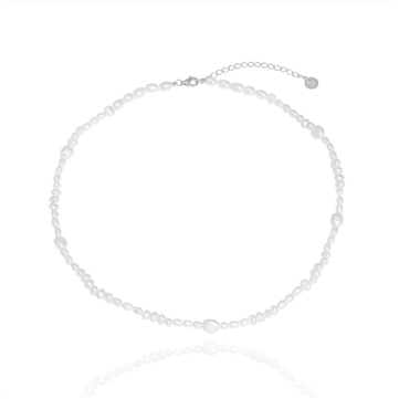 WiOGA Pippa halskæde sølv med ferskvandsperler (38+5cm)