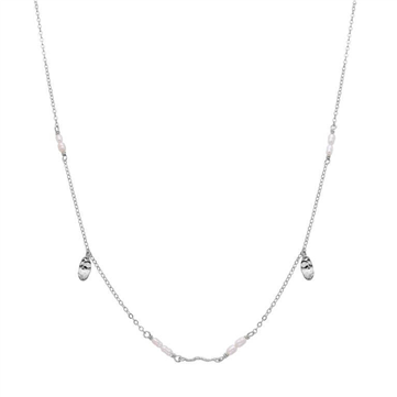 WiOGA Sabbie halskæde sølv m. ferskvandsperler (42+6cm)
